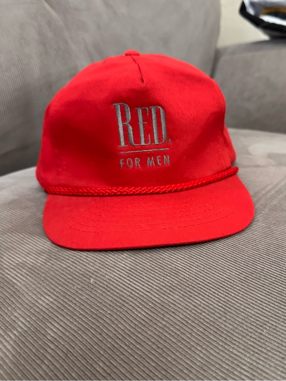 Red For Men Fragrance Giorgio Beverly Hills Vintage Red Snapback Trucker Hat Cap